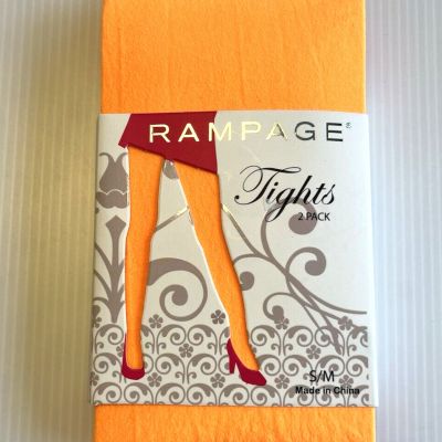 Rampage COLOR Two Pack Tights NEON Orange /Hot Pink  Womens SZ SM 95-125 lbs NEW